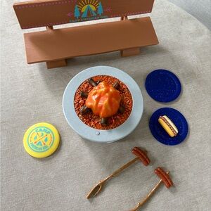 American Girl Brown and Orange Serveware Set